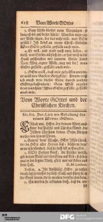 Vom Worte GOttes und der Christlichen Kirchen.