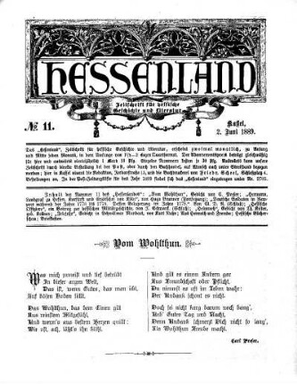 No. 11, 2. Juni 1889