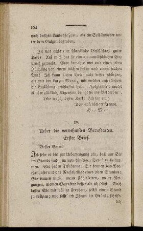 80. Ueber die vornehmsten Berufsarten. Erster Brief
