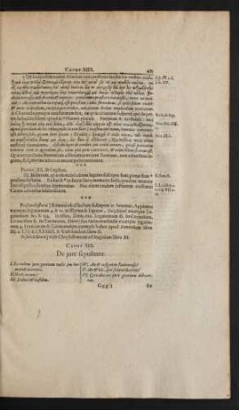 Caput XIX. De jure sepulturae.