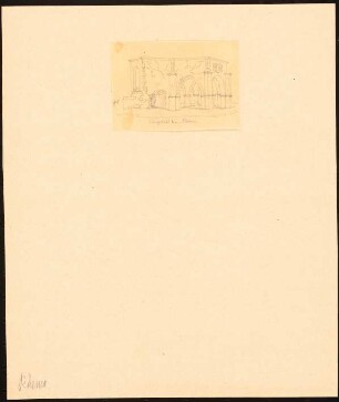 Ruine des Königsstuhls, Rhens: Perspektivische Ansicht der Ruine vor dem Neubau 1842