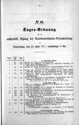 Tages-Ordnung No. 16 (223-224), 29. Juni 1911