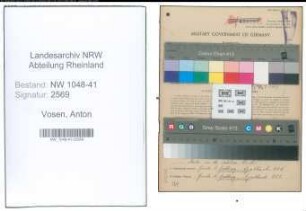 Entnazifizierung Anton Vosen , geb. 08.04.1920 (Polizist)