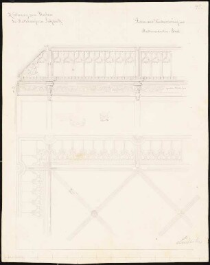 Rathaus, Leobschütz Umbau: Stadtverordnetensaal: Wand- und Deckengestaltung, Maßstabsleiste