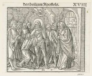 Ungläubiger Thomas, aus: Martin Luther, "Auslegung der Evangelien an den fürnemisten Festen ym gantzen iare", Wittenberg 1530, S. XVIII recto