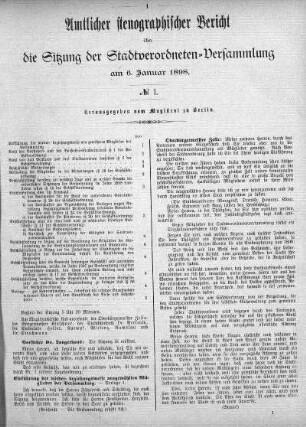 No 1, 6. Januar 1898