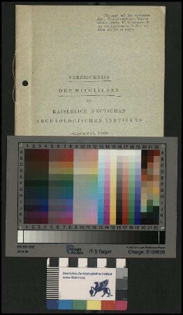 Verzeichniss der Mitglieder des Kaiserl. Deutschen Archäologischen Institutes 1900