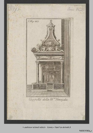 Follini, Vincenzo und Rastrelli, Modesto, Firenze antica, e moderna illustrata : Ansicht der Cappella dell'Annunziata in der Chiesa della Santissima Annunziata in Florenz