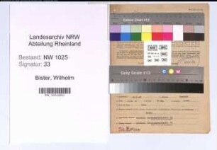 Entnazifizierung Wilhelm Bister , geb. 14.01.1909 (Stadtinspektor)