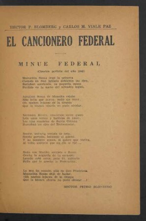 El cancionero federal