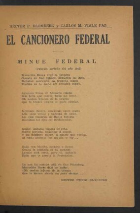 El cancionero federal