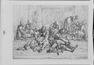 Scherenschleifer, Schafschur, Radierung, 1818