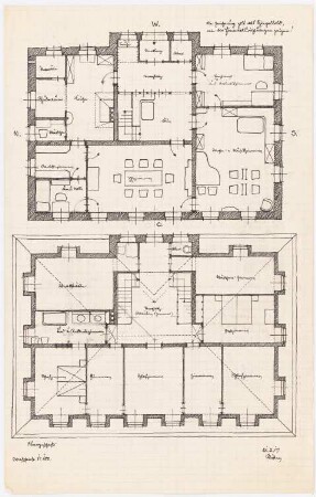 Wohnhaus: Grundrisse EG, OG