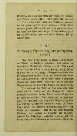 15. Reichstag zu Speier (1529.) und zu Augsburg. (1530.)