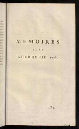 311-362, Mémoires de la guerre de 1778.