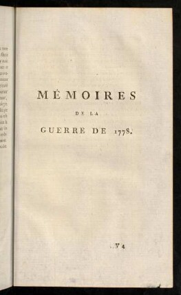 311-362, Mémoires de la guerre de 1778.