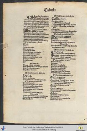 Secunda Tabula.