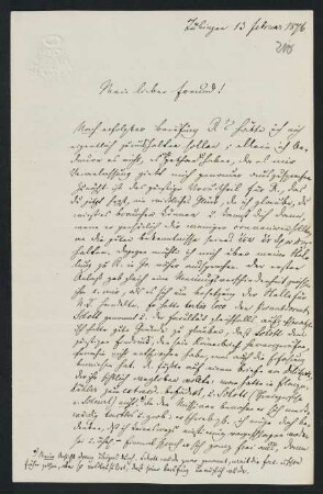 210r-211v, Brief: Tübingen 13. Februar 1876