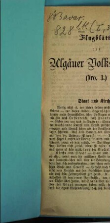 Flugblätter des Algäuer Volksvereins, 3