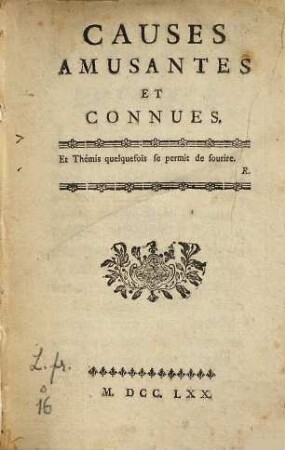 Causes amusantes et connues