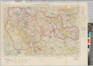 Detmold, Landkreis, Neugliederung der Gemeinden: Landkreis Detmold. Kreiskarte. Nr. 69.