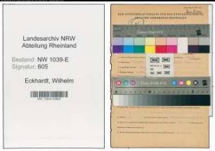 Entnazifizierung Wilhelm Eckhardt , geb. 09.02.1891 (Klempner)