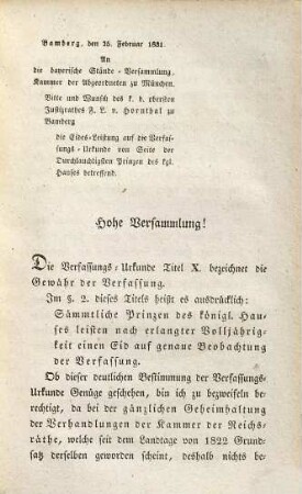 Zum Bayerischen Landtage 1831. 2. 1831. - 30 S.