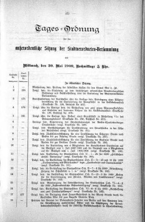 Tages-Ordnung, 30. Mai 1900