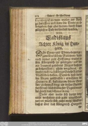 XXII. Ladislaus Achter König in Hungarn.