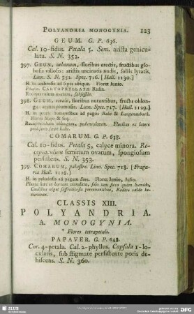 Classis XIII. Polyandria