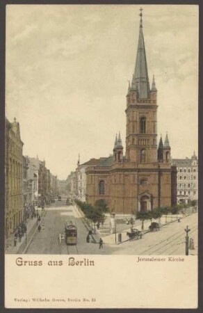 Ansichtskarte Jerusalemer Kirche, koloriert [1/2]