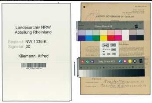 Entnazifizierung Alfred Kliemann , geb. 02.11.1911 (Friseur)