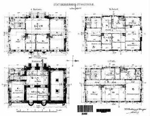 Straßberg-Winterlingen: Empfangsgebäude Verwaltungsgebäude Grundrisse UG,EG,1.OG,DG,Bewässerung UG