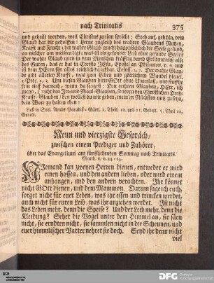 Neun und vierzigste Gespräch, am fünffzehenden Sonntag nach Trinitatis.