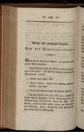 Sieben und zwanzigstes Capitel. Von den Winterquartieren