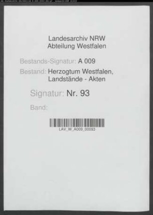 Landtagsabschied vom 19. 12. 1648 (Abschrift); rheinischer Landtagsabschied vom 26. 11. 1648 (Abschrift)
