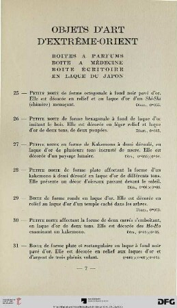 Objets d’Art d’Extrême-Orient (Nr. 25-122) avec planches V-VIII