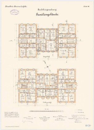 Kavallerie-Kaserne, Krefeld Familiengebäude: Grundriss KG, EG 1:100