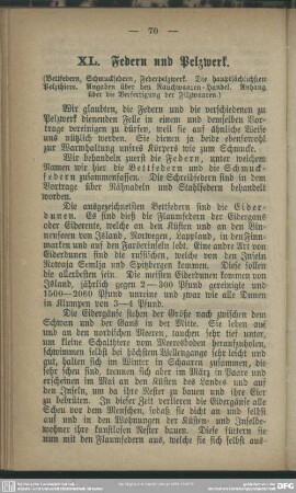 XL. Federn und Pelzwerk