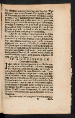 Ad Argumentum De servitute ferenda.