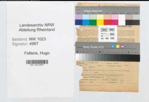 Entnazifizierung Hugo Feltens , geb. 11.01.1886 (Forstverwalter)