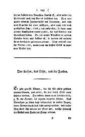 ¬Der¬ Aether, das Licht, und die Farben