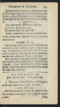 Membrum VII. De Officiis Virorum.
