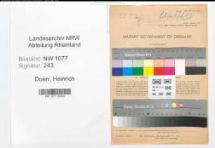 Entnazifizierung Heinrich Doerr , geb. 14.04.1894 (Polizist)