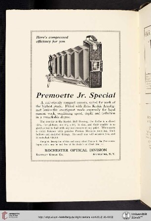 Rochester Optical Division, Eastman Kodak Co. [Premoette Jr. Special Compact Camera]