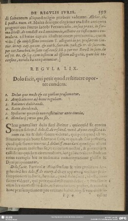 Regula LIX. Dolo facit, qui petit quod restitutere oportet eundem