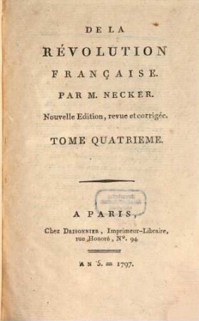 De la Révolution françoise, 4 (1797)