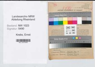 Entnazifizierung Ernst Krebs , geb. 11.10.1904 (Oberingenieur)