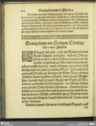 Evangelium am Heiligen Christag, Lucae am 2. Capitul