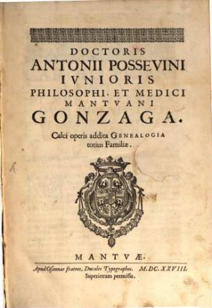 Gonzaga : Calci operis addita genealogia totius familiae